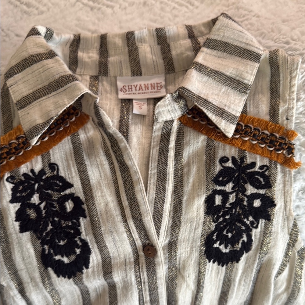 Ashyanne Striped Embroidered Shirt
